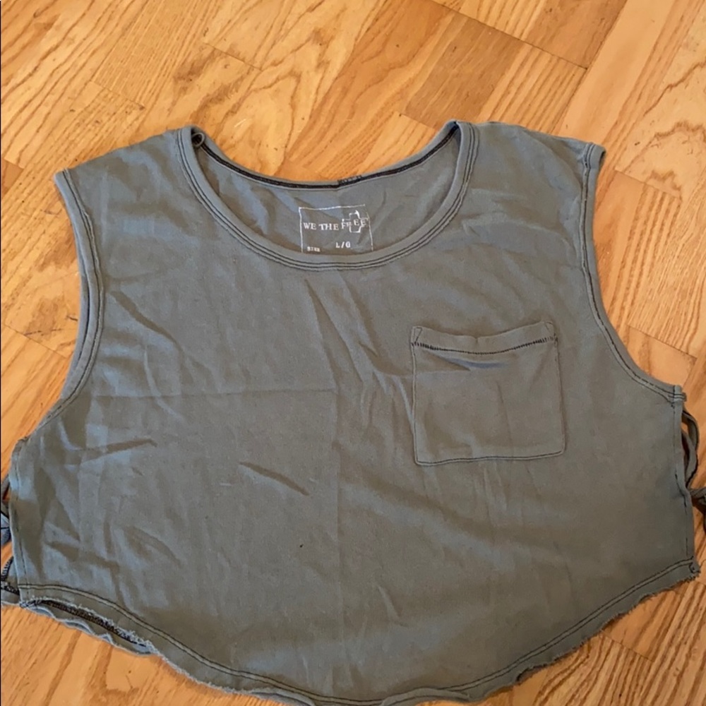 Green Cropped Muscle Tank